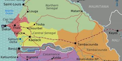 Karte Senegāla politisko